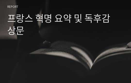 프랑스 혁명 요약 및 독후감상문