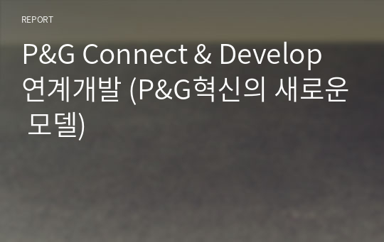 P&amp;G Connect &amp; Develop 연계개발 (P&amp;G혁신의 새로운 모델)