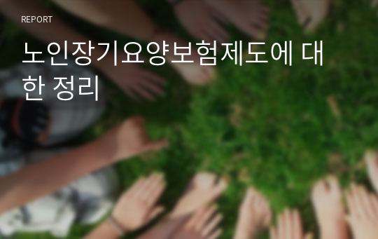 노인장기요양보험제도에 대한 정리