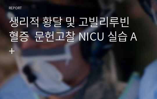 생리적 황달 및 고빌리루빈 혈증  문헌고찰 NICU 실습 A+