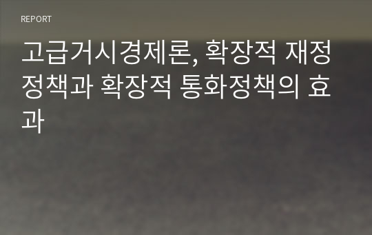 고급거시경제론, 확장적 재정정책과 확장적 통화정책의 효과