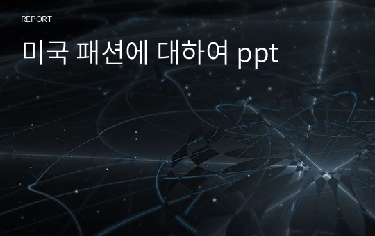 미국 패션에 대하여 ppt