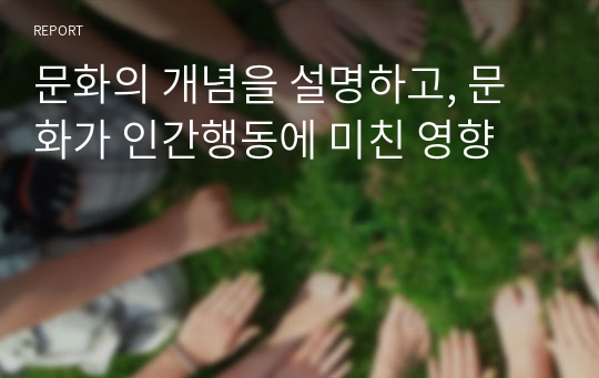 문화의 개념을 설명하고, 문화가 인간행동에 미친 영향