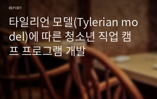 타일리언 모델(Tylerian model)에 따른 청소년 직업 캠프 프로그램 개발