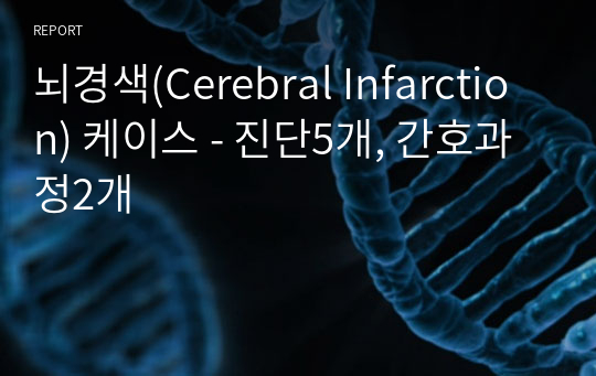 뇌경색(Cerebral Infarction) 케이스 - 진단5개, 간호과정2개