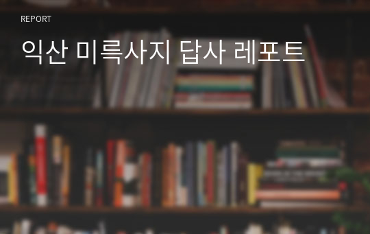 익산 미륵사지 답사 레포트