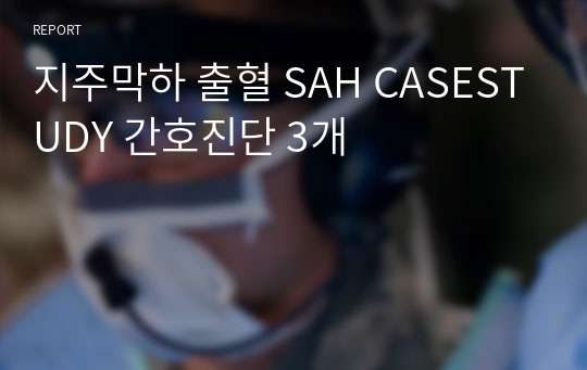 지주막하 출혈 SAH CASESTUDY 간호진단 3개