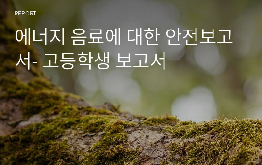 에너지 음료에 대한 안전보고서- 고등학생 생명과학 특기사항