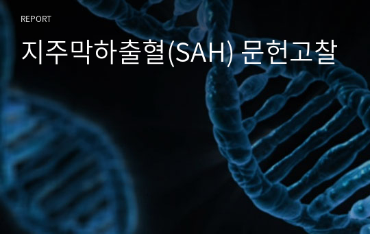 지주막하출혈(SAH) 문헌고찰