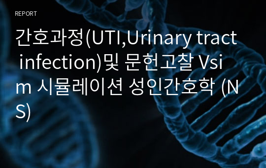 간호과정(UTI,Urinary tract infection)및 문헌고찰 Vsim 시뮬레이션 성인간호학 (NS)