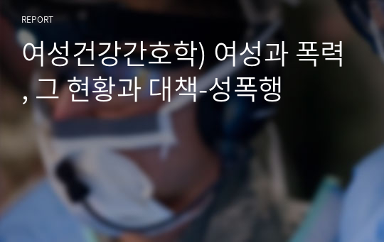 여성건강간호학) 여성과 폭력, 그 현황과 대책-성폭행