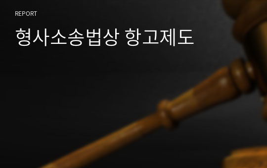 형사소송법상 항고제도