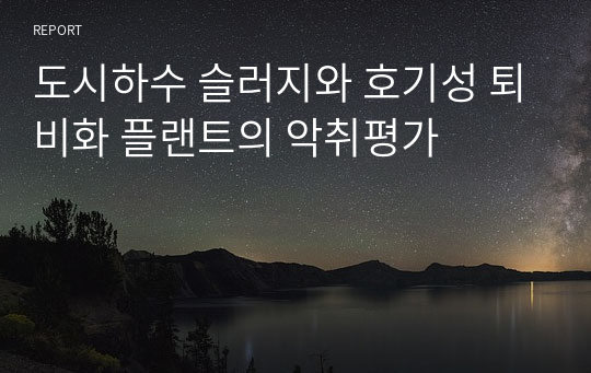 도시하수 슬러지와 호기성 퇴비화 플랜트의 악취평가