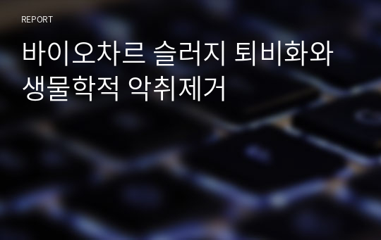 바이오차르 슬러지 퇴비화와 생물학적 악취제거