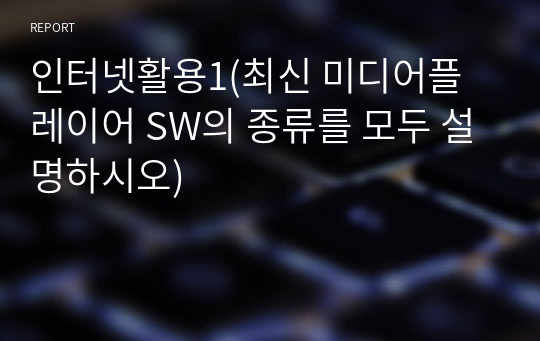 인터넷활용1(최신 미디어플레이어 SW의 종류를 모두 설명하시오)