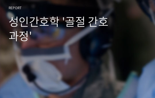 성인간호학 &#039;골절 간호과정&#039;