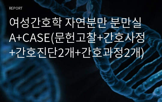 여성간호학 자연분만 분만실 A+CASE(문헌고찰+간호사정+간호진단2개+간호과정2개)