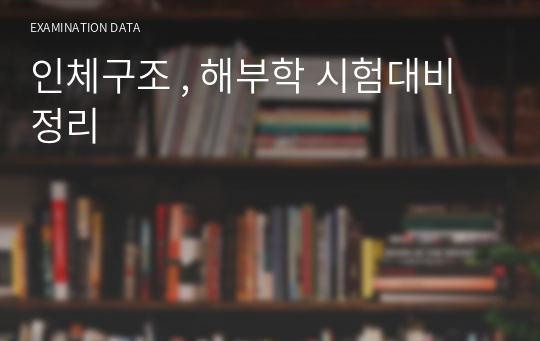 인체구조 , 해부학 시험대비 정리