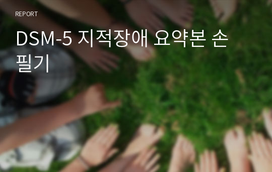 DSM-5 지적장애 요약본 손필기