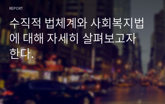 수직적 법체계와 사회복지법에 대해 자세히 살펴보고자 한다.