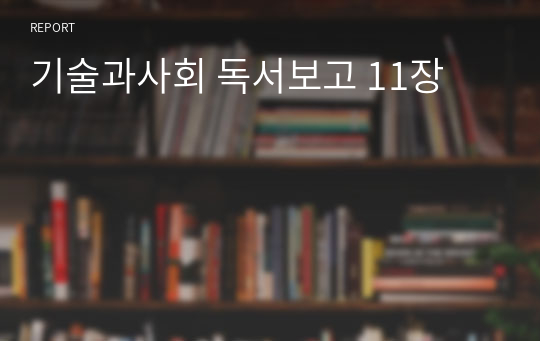 기술과사회 독서보고 11장