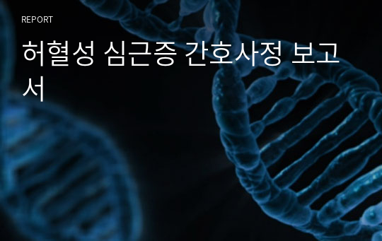 허혈성 심근증 간호사정 보고서