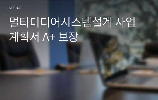 멀티미디어시스템설계 사업계획서 A+ 보장