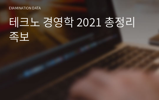 테크노 경영학 2021 총정리 족보