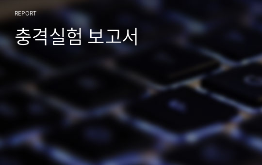 충격실험 보고서