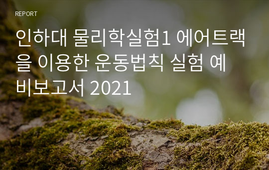 인하대 물리학실험1 에어트랙을 이용한 운동법칙 실험 예비보고서 2021