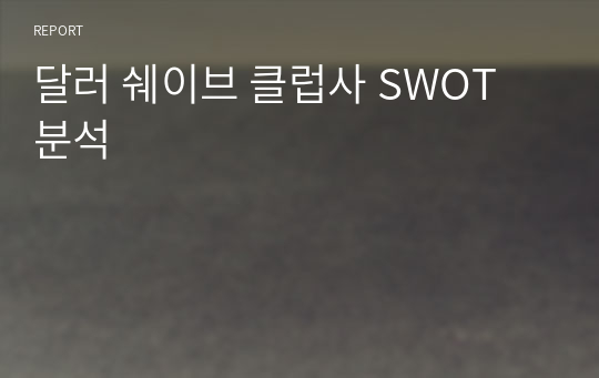 달러 쉐이브 클럽사 SWOT 분석