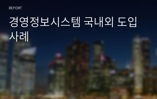 경영정보시스템 국내외 도입 사례