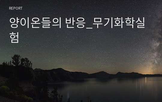 양이온들의 반응_무기화학실험