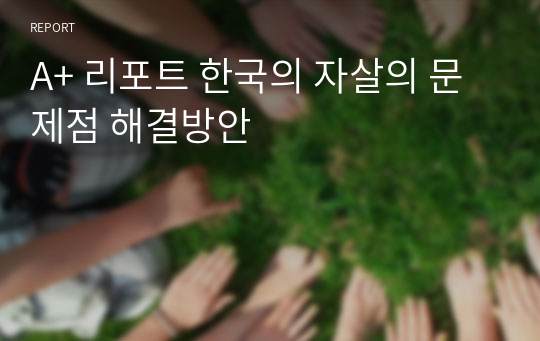 A+ 리포트 한국의 자살의 문제점 해결방안