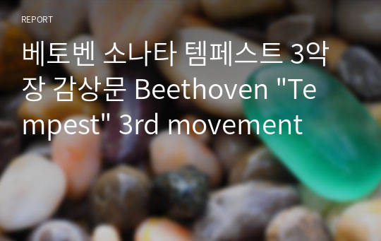 베토벤 소나타 템페스트 3악장 감상문 Beethoven &quot;Tempest&quot; 3rd movement