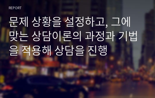 문제 상황을 설정하고, 그에 맞는 상담이론의 과정과 기법을 적용해 상담을 진행