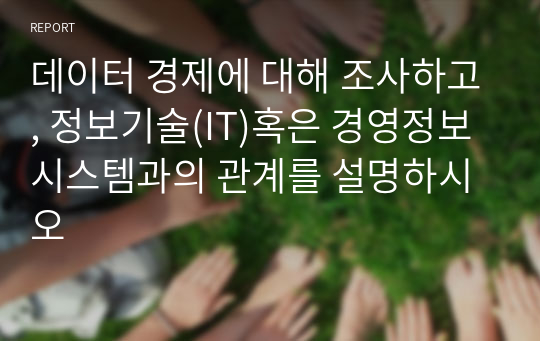 데이터 경제에 대해 조사하고, 정보기술(IT)혹은 경영정보시스템과의 관계를 설명하시오