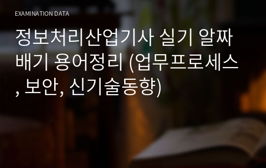 정보처리산업기사 실기 알짜배기 용어정리 (업무프로세스, 보안, 신기술동향)