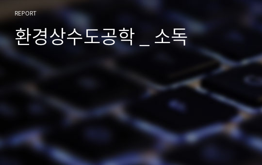 환경상수도공학 _ 소독