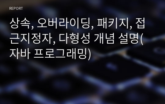 상속, 오버라이딩, 패키지, 접근지정자, 다형성 개념 설명(자바 프로그래밍)