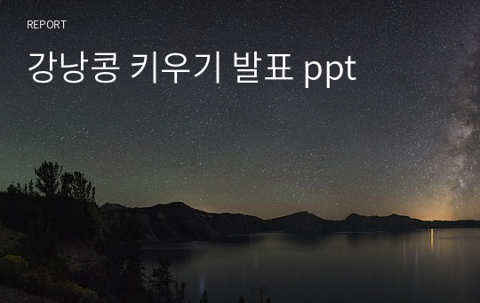 강낭콩 키우기 발표 ppt