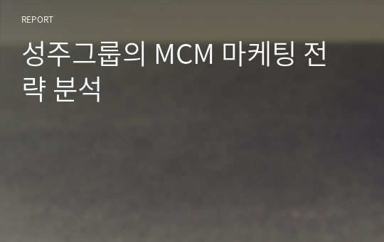 성주그룹의 MCM 마케팅 전략 분석