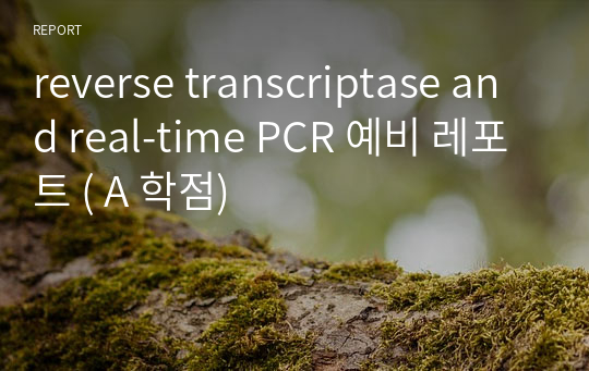 reverse transcriptase and real-time PCR 예비 레포트 ( A 학점)