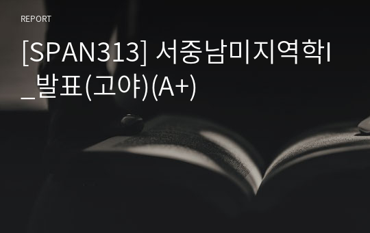 [SPAN313] 서중남미지역학I_발표(고야)(A+)