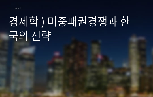 경제학 ) 미중패권경쟁과 한국의 전략