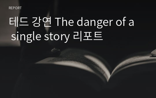 테드 강연 The danger of a single story 리포트