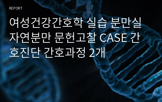 여성건강간호학 실습 분만실 자연분만 문헌고찰 CASE 간호진단 간호과정 2개