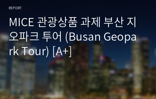 MICE 관광상품 과제 부산 지오파크 투어 (Busan Geopark Tour) [A+]