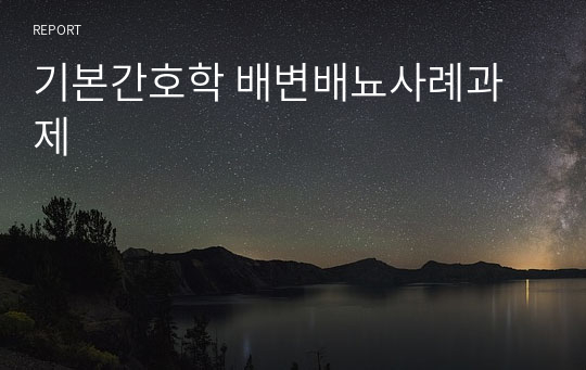 기본간호학 배변배뇨사례과제