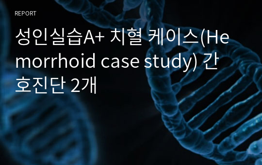 성인실습A+ 치질(치혈) 케이스(Hemorrhoid case study) 간호진단 2개